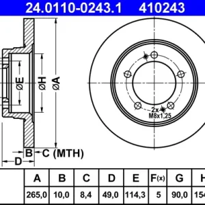 ATE 24.0110-0243.1 - Bremsscheibe Aktuell