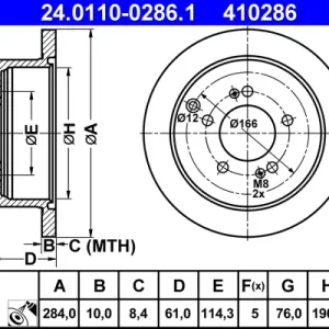 ATE 24.0110-0286.1 - Bremsscheibe Geprüft