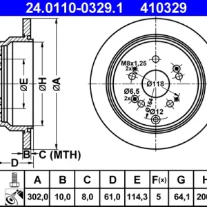ATE 24.0110-0329.1 - Bremsscheibe Letzte Chance