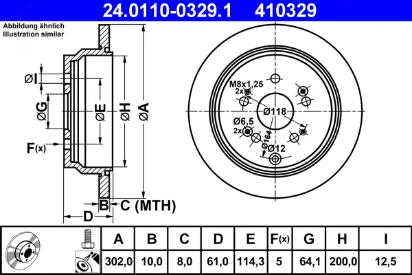 ATE 24.0110-0329.1 - Bremsscheibe Letzte Chance
