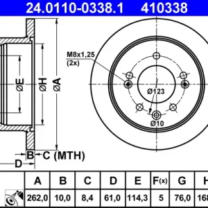 ATE 24.0110-0338.1 - Bremsscheibe Ausverkauf