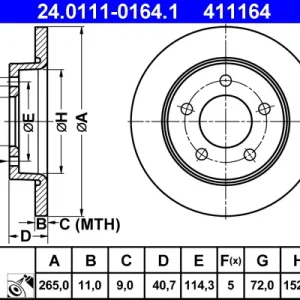 Saisonangebot ATE 24.0111-0164.1 - Bremsscheibe