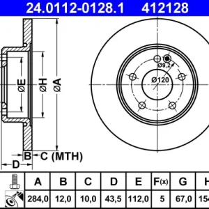 Wochenendangebot ATE 24.0112-0128.1 - Bremsscheibe