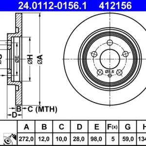ATE 24.0112-0156.1 - Bremsscheibe Beliebt
