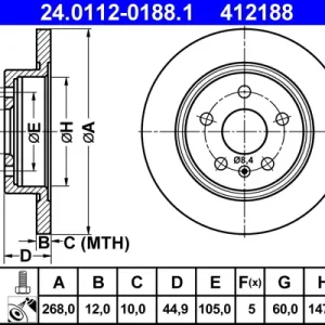ATE 24.0112-0188.1 - Bremsscheibe Top-Preis