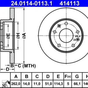 ATE 24.0114-0113.1 - Bremsscheibe Neu Im Sortiment