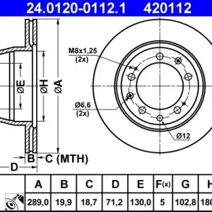 Preisreduziert ATE 24.0120-0112.1 - Bremsscheibe