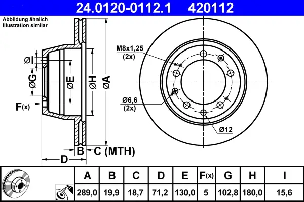 Preisreduziert ATE 24.0120-0112.1 - Bremsscheibe