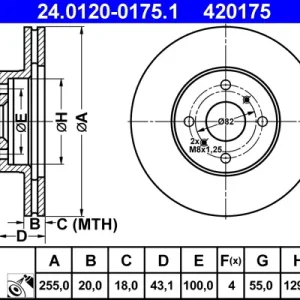 ATE 24.0120-0175.1 - Bremsscheibe Online Kaufen