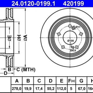 ATE 24.0120-0199.1 - Bremsscheibe Neuheit