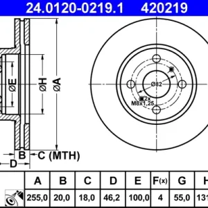 Nur Heute ATE 24.0120-0219.1 - Bremsscheibe
