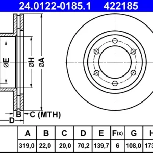 Neue Ware ATE 24.0122-0185.1 - Bremsscheibe