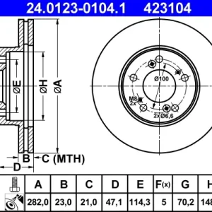 Saisonangebot ATE 24.0123-0104.1 - Bremsscheibe