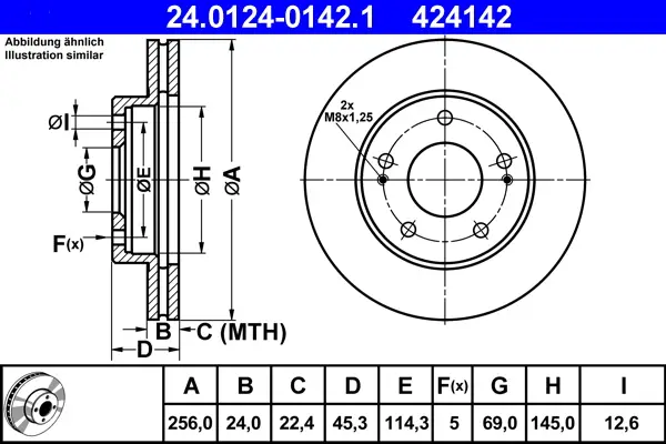 Letzte Chance ATE 24.0124-0142.1 - Bremsscheibe