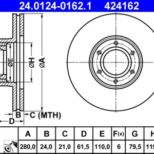 ATE 24.0124-0162.1 - Bremsscheibe Wochenendangebot