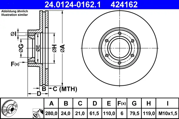 ATE 24.0124-0162.1 - Bremsscheibe Wochenendangebot