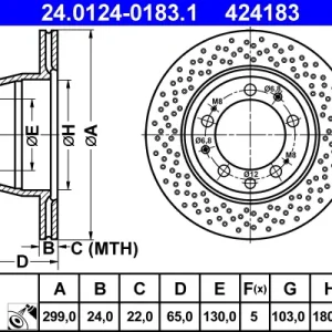 ATE 24.0124-0183.1 - Bremsscheibe Sichere Zahlung