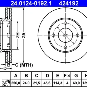 ATE 24.0124-0192.1 - Bremsscheibe Ausverkauf