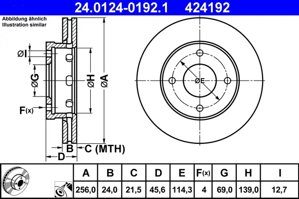 ATE 24.0124-0192.1 - Bremsscheibe Ausverkauf