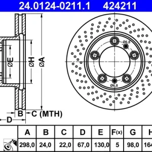 ATE 24.0124-0211.1 - Bremsscheibe Abverkauf
