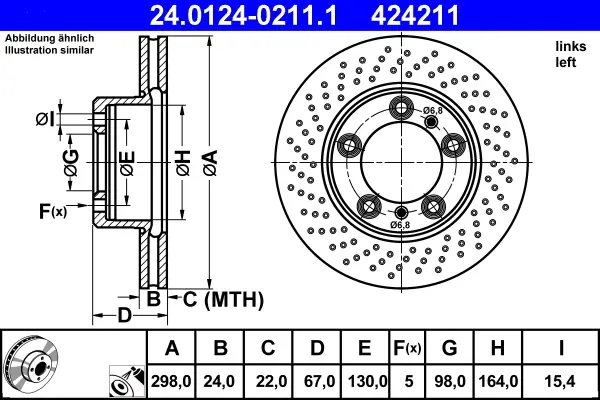 ATE 24.0124-0211.1 - Bremsscheibe Abverkauf