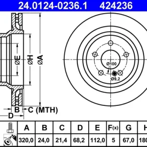ATE 24.0124-0236.1 - Bremsscheibe Markenware