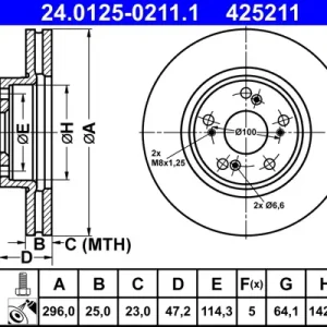 Neuheit ATE 24.0125-0211.1 - Bremsscheibe