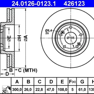 Top-Preis ATE 24.0126-0123.1 - Bremsscheibe