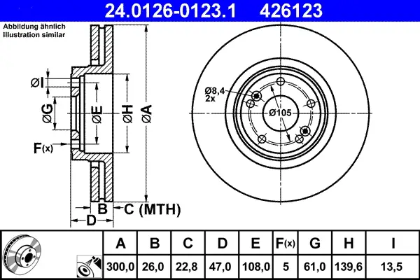 Top-Preis ATE 24.0126-0123.1 - Bremsscheibe