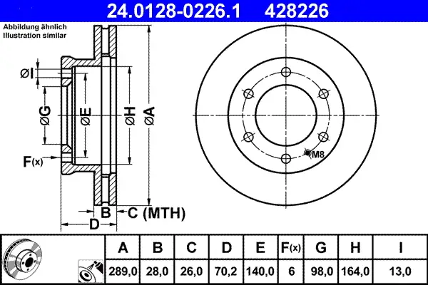 ATE 24.0128-0226.1 - Bremsscheibe Kracherpreis