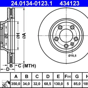 Super-Preis ATE 24.0134-0123.1 - Bremsscheibe