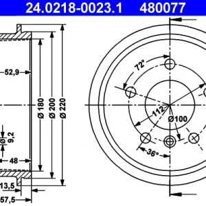 ATE 24.0218-0023.1 - Bremstrommel Neue Ware