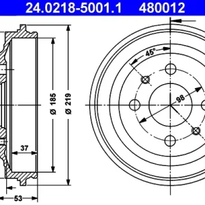 ATE 24.0218-5001.1 - Bremstrommel Neue Kollektion