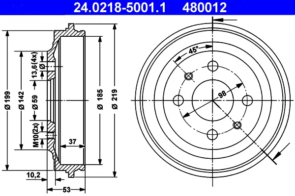 ATE 24.0218-5001.1 - Bremstrommel Neue Kollektion
