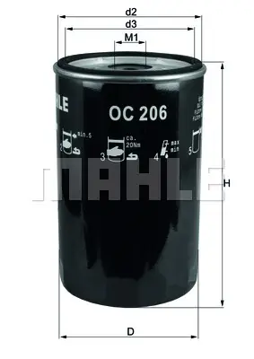 Online Kaufen MAHLE OC 206 - Ölfilter