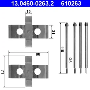 Zertifiziert ATE 13.0460-0263.2 - Zubehörsatz, Scheibenbremsbelag