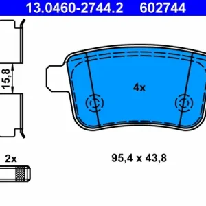 Sonderangebot ATE 13.0460-2744.2 - Bremsbelagsatz, Scheibenbremse
