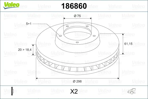 VALEO 186860 - Bremsscheibe Sonderangebot