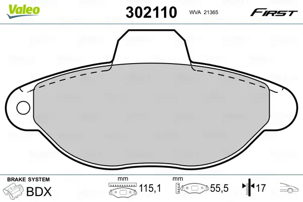 VALEO 302110 - Bremsbelagsatz, Scheibenbremse - FIRST Abverkauf