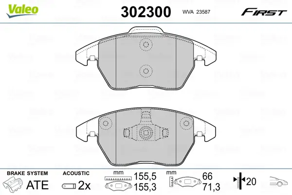 VALEO 302300 - Bremsbelagsatz, Scheibenbremse - FIRST Wochenendangebot