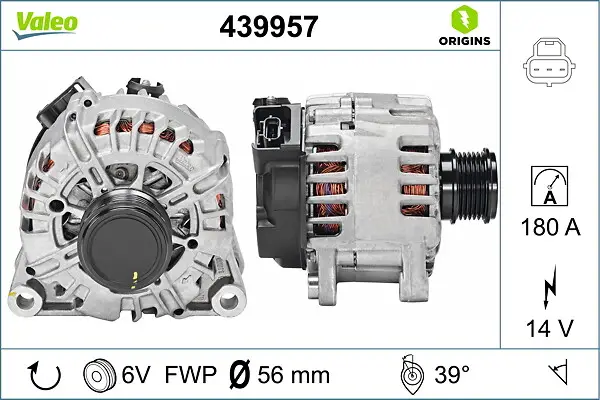 Rabatt VALEO 439957 - Generator - VALEO ORIGINS NEW OE TECHNOLOGY