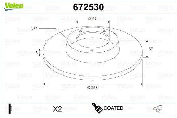 VALEO 672530 - Bremsscheibe - COATED Billig