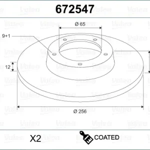 Direkt Vom Hersteller VALEO 672547 - Bremsscheibe - COATED