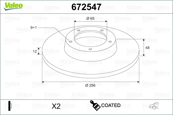 Direkt Vom Hersteller VALEO 672547 - Bremsscheibe - COATED