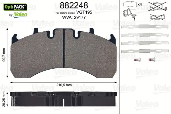 Meistverkauft VALEO 882248 - Bremsbelagsatz, Scheibenbremse - OPTIPACK