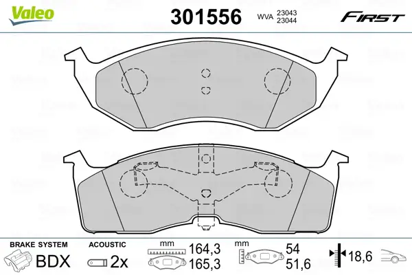 VALEO 301556 - Bremsbelagsatz, Scheibenbremse - FIRST Sichere Zahlung