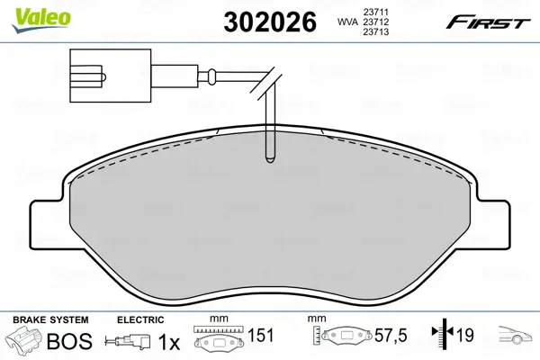 VALEO 302026 - Bremsbelagsatz, Scheibenbremse - FIRST Beliebt
