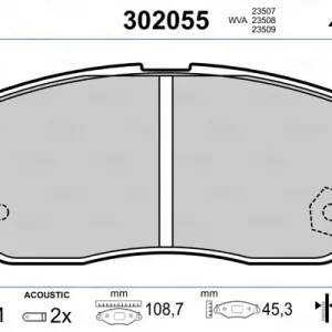 VALEO 302055 - Bremsbelagsatz, Scheibenbremse - FIRST Abverkauf