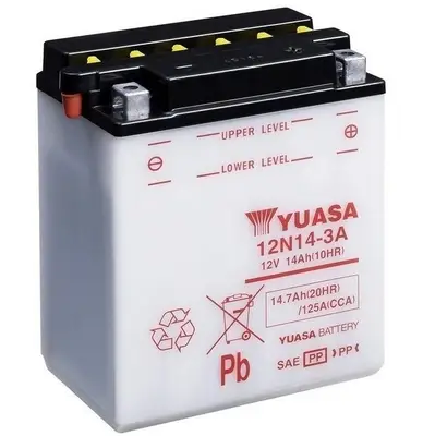 YUASA 12N14-3A - Starterbatterie - Conventional 12 Volt 15Ah 125 A 12 V Abverkauf