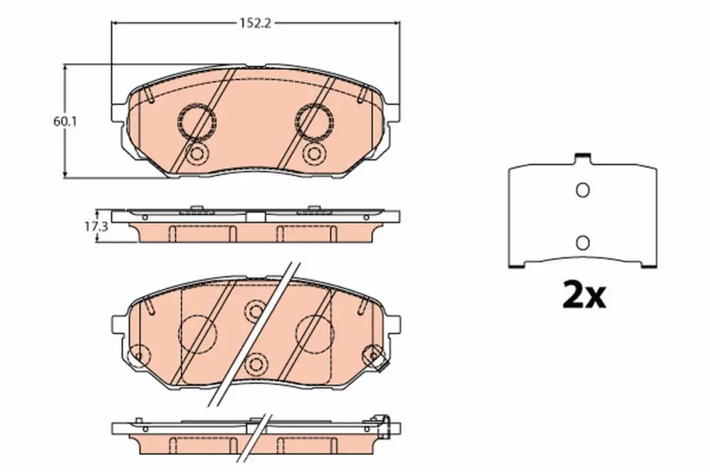 Knallerangebot TRW GDB2195 - Bremsbelagsatz, Scheibenbremse